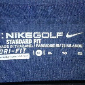NIKE Golf Dri-Fit Mens Polo Shirt Navy Blue Sz XL